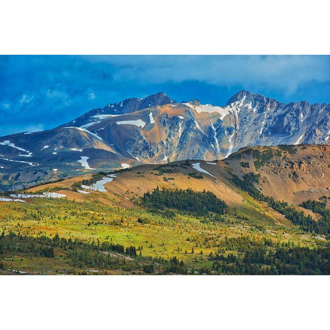 Canada-British Columbia-Sunshine Meadows Mountain and valley landscape Black Modern Wood Framed Art Print with Double Matting by Jaynes Gallery