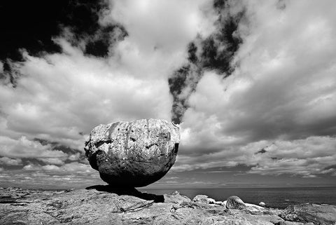 Canada-British Columbia-Haida Gwaii Balance Rock on Graham Island Black Ornate Wood Framed Art Print with Double Matting by Jaynes Gallery