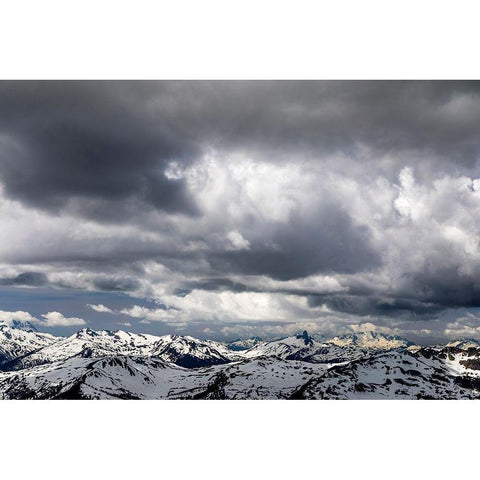 Canada-British Columbia-Garibaldi Provincial Park Storm clouds over Fitzsimmons Range  Black Modern Wood Framed Art Print by Jaynes Gallery
