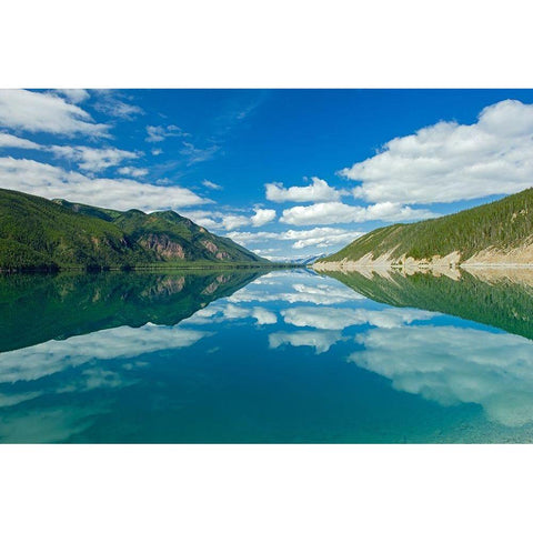 Canada-British Columbia-Muncho Lake Provincial Park Reflections in Muncho Lake Black Modern Wood Framed Art Print by Jaynes Gallery