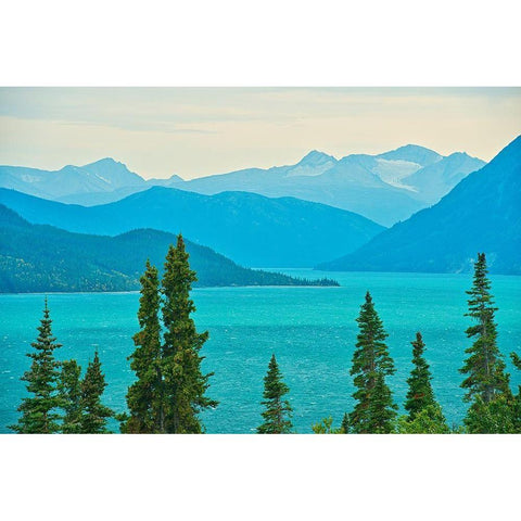 Canada-British Columbia Tutshi Lake and Coast Mountains landscape Black Modern Wood Framed Art Print by Jaynes Gallery