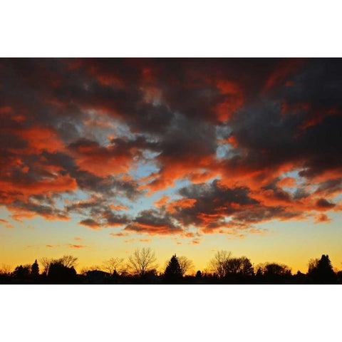 Canada, Manitoba, Winnipeg Clouds at sunset Black Modern Wood Framed Art Print by Grandmaison, Mike
