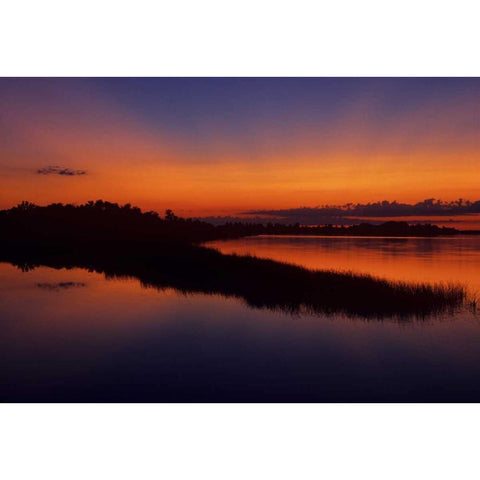 Canada, Manitoba God rays over Lake Winnipeg Black Modern Wood Framed Art Print with Double Matting by Grandmaison, Mike