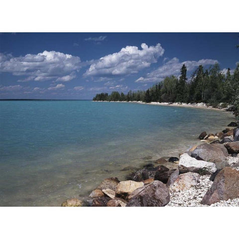 Canada, Manitoba, Little Limestone Lake Gold Ornate Wood Framed Art Print with Double Matting by Grandmaison, Mike