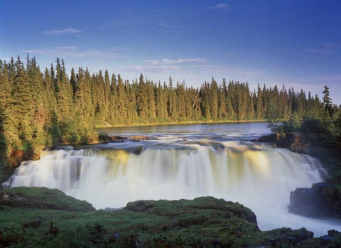Canada, Manitoba, Pisew Falls Black Ornate Wood Framed Art Print with Double Matting by Grandmaison, Mike