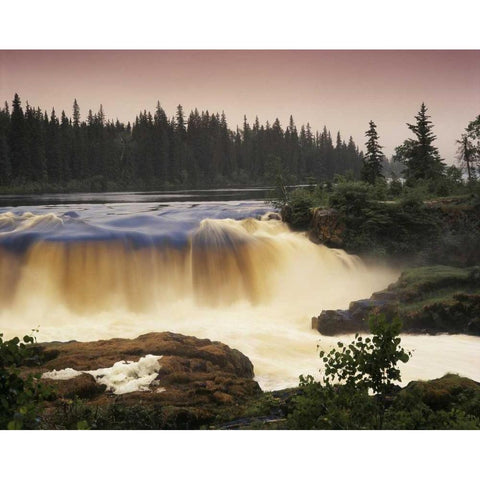 Canada, Manitoba, Pisew Falls Black Modern Wood Framed Art Print with Double Matting by Grandmaison, Mike
