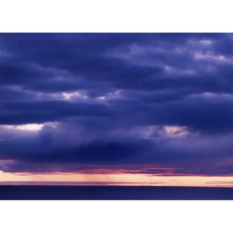 Canada, Churchill, storm cloud in Hudson Bay White Modern Wood Framed Art Print by Grandmaison, Mike