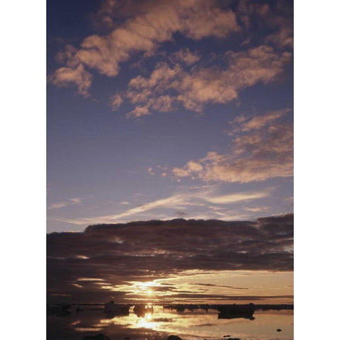 Canada, Churchill, Sunset view at Hudson Bay White Modern Wood Framed Art Print by Grandmaison, Mike