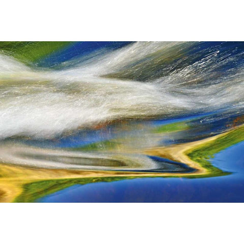 Canada, Nopiming PP Bird River at Tulabi Falls Black Modern Wood Framed Art Print by Grandmaison, Mike