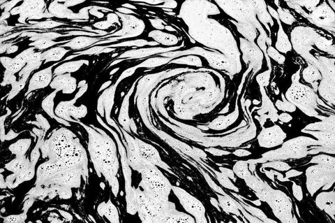 Canada, Manitoba Foam patterns in water Black Ornate Wood Framed Art Print with Double Matting by Grandmaison, Mike