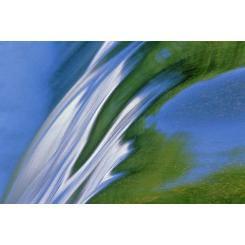 Canada, Whiteshell PP Rainbow Falls in spring White Modern Wood Framed Art Print by Grandmaison, Mike