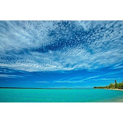 Canada-Manitoba-Little Limestone Lake Clouds over lake Black Modern Wood Framed Art Print by Jaynes Gallery