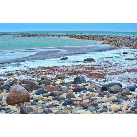 Canada-Manitoba-Churchill Ice freeze on Hudson Bay coastline Black Modern Wood Framed Art Print by Jaynes Gallery