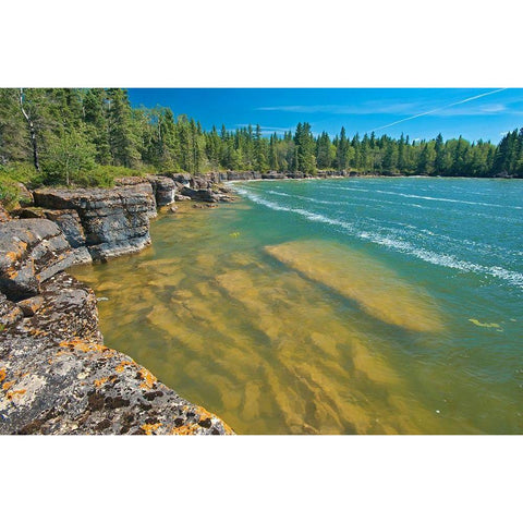 Canada-Manitoba-Wanless Rocky Lake shoreline Black Modern Wood Framed Art Print by Jaynes Gallery