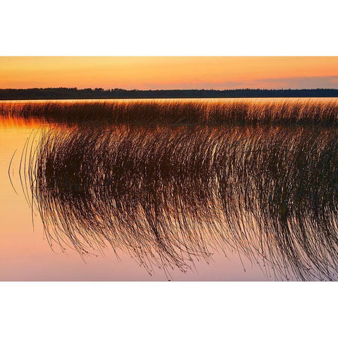 Canada-Manitoba-Riding Mountain National Park Sunset on Lake Audy Black Modern Wood Framed Art Print by Jaynes Gallery