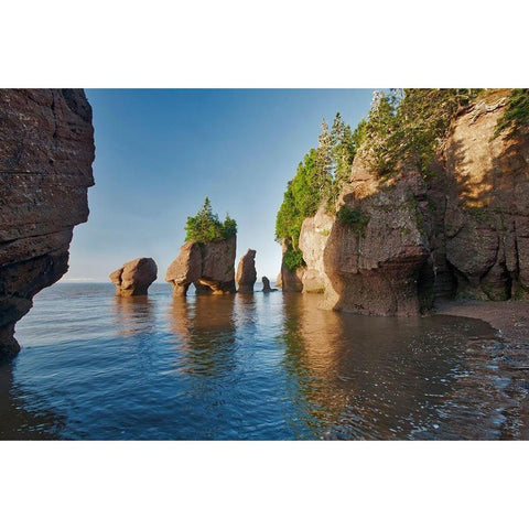 Canada-New Brunswick Cape Hopewell Rocks and ocean scenic Black Modern Wood Framed Art Print by Jaynes Gallery