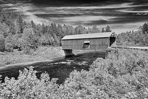 Canada-New Brunswick-St Martins Didgeguash River covered bridge White Modern Wood Framed Art Print with Double Matting by Jaynes Gallery