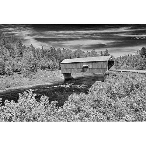 Canada-New Brunswick-St Martins Didgeguash River covered bridge Black Modern Wood Framed Art Print by Jaynes Gallery