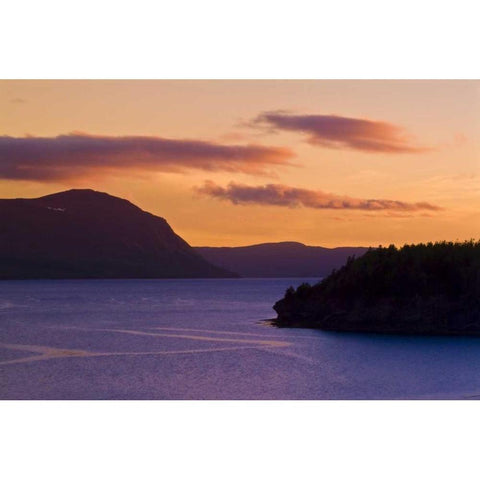 Canada, Newfoundland Humber River at dusk Black Modern Wood Framed Art Print with Double Matting by Grandmaison, Mike