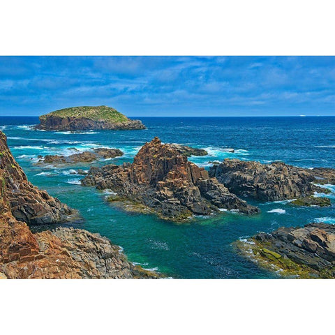 Canada-Newfoundland-Elliston Rocky shoreline on Atlantic Ocean Black Modern Wood Framed Art Print with Double Matting by Jaynes Gallery
