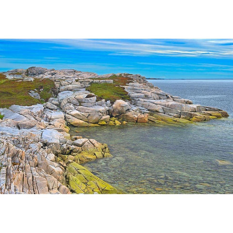 Canada-Newfoundland-Rose Blanche Rocky shoreline along Atlantic Ocean Black Modern Wood Framed Art Print with Double Matting by Jaynes Gallery
