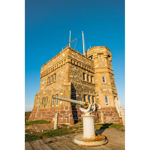 Noon Gun at Cabot Tower-Signal Hill National Historic Site-St Johns-Newfoundland-Canada Black Modern Wood Framed Art Print by DeFreitas, Michael