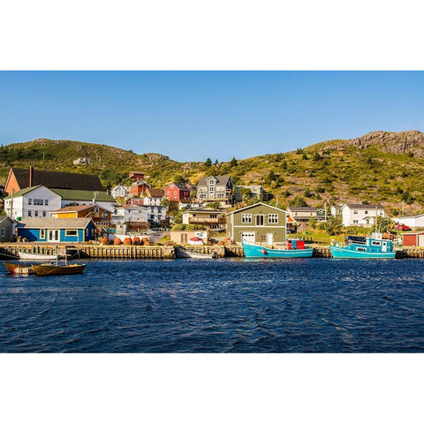 Fishing village of Petty Harbor-Newfoundland-Canada Black Modern Wood Framed Art Print by DeFreitas, Michael
