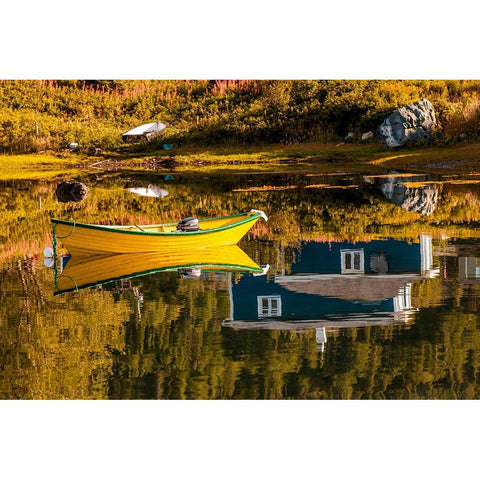 Small village of Renews-Avalon Peninsula-Newfoundland-Canada Gold Ornate Wood Framed Art Print with Double Matting by DeFreitas, Michael
