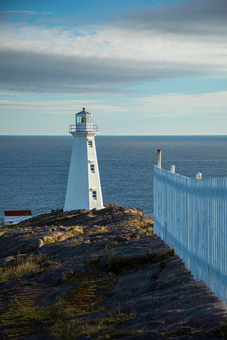 Canada-Newfoundland-Cape Spear Lighthouse Black Ornate Wood Framed Art Print with Double Matting by Wall, Patrick J.
