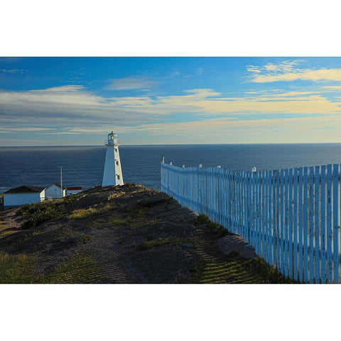 Canada-Newfoundland-Cape Spear Lighthouse White Modern Wood Framed Art Print by Wall, Patrick J.
