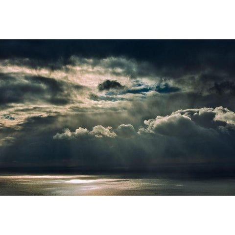 Canada-Nova Scotia-Cape Breton Island Storm clouds on Cabot Strait Black Modern Wood Framed Art Print with Double Matting by Jaynes Gallery