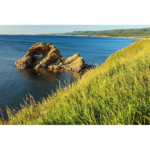 Nova Scotia-Cape Breton-Cabot Trail-Margaree Cape Black Modern Wood Framed Art Print by Wall, Patrick J.