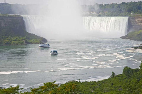 Canada, Ontario, Sightseeing at Niagara Falls White Modern Wood Framed Art Print with Double Matting by Lord, Fred