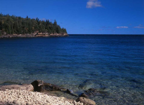 Canada, Ontario, lake Huron in Bruce Peninsula NP Black Ornate Wood Framed Art Print with Double Matting by Grandmaison, Mike