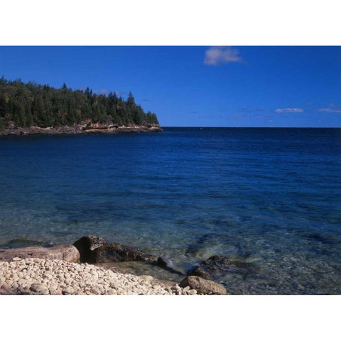 Canada, Ontario, lake Huron in Bruce Peninsula NP Black Modern Wood Framed Art Print by Grandmaison, Mike
