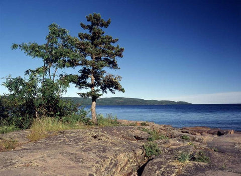Canada, Ontario, Rossport, Lake Superior Black Ornate Wood Framed Art Print with Double Matting by Grandmaison, Mike
