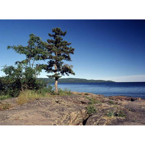 Canada, Ontario, Rossport, Lake Superior Black Modern Wood Framed Art Print by Grandmaison, Mike