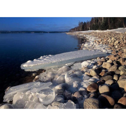 Canada, Ontario, Rossport, Lake Superior White Modern Wood Framed Art Print by Grandmaison, Mike