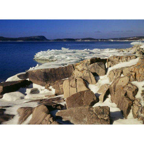Canada, Ontario, Rossport, Lake Superior White Modern Wood Framed Art Print by Grandmaison, Mike