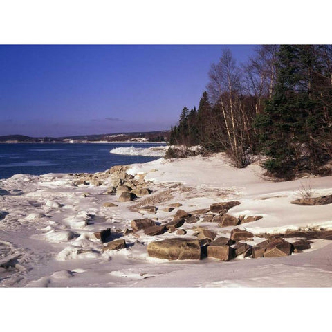 Canada, Ontario, Rossport, Lake Superior Black Modern Wood Framed Art Print with Double Matting by Grandmaison, Mike