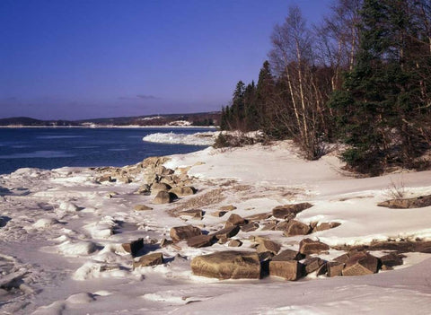 Canada, Ontario, Rossport, Lake Superior White Modern Wood Framed Art Print with Double Matting by Grandmaison, Mike