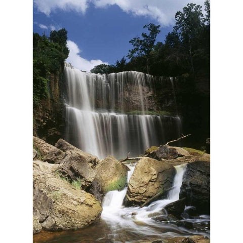 Canada, Ontario, Hamilton, Websters Falls Black Modern Wood Framed Art Print by Grandmaison, Mike