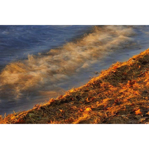Canada, Ontario Waves on shore of Lake Muskoka Black Modern Wood Framed Art Print with Double Matting by Grandmaison, Mike