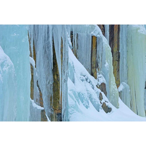 Canada, Baysville Ice from frozen waterfall Black Modern Wood Framed Art Print with Double Matting by Grandmaison, Mike