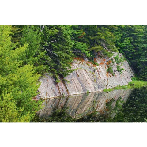 Canada, Killarney Granite reflected in water Gold Ornate Wood Framed Art Print with Double Matting by Grandmaison, Mike