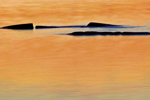 Canada, Ontario Shoals at sunset on Georgian Bay White Modern Wood Framed Art Print with Double Matting by Grandmaison, Mike