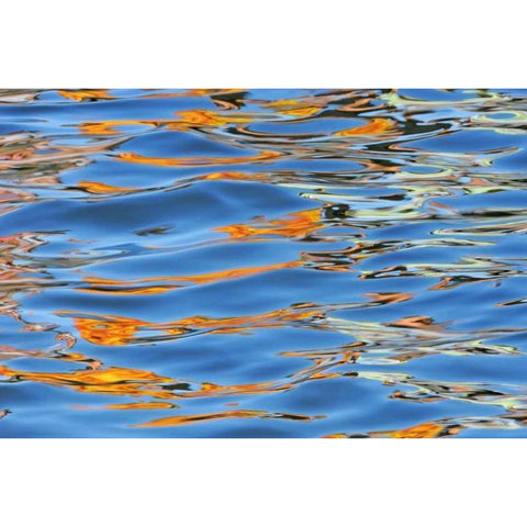 Canada Detail of yellow boat on Lake Rosseau Gold Ornate Wood Framed Art Print with Double Matting by Grandmaison, Mike