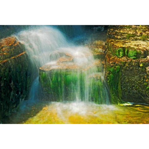 Canada, Ontario Cascading waterfall Black Modern Wood Framed Art Print by Grandmaison, Mike