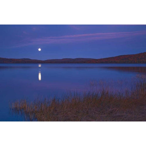 Canada, Ontario Moonrise on Lake of Two Rivers Gold Ornate Wood Framed Art Print with Double Matting by Grandmaison, Mike
