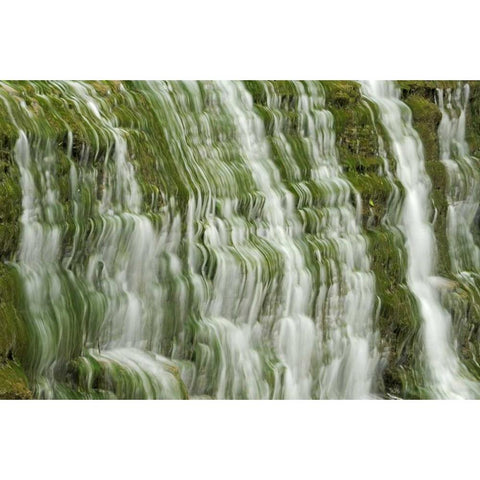 Canada, Ontario, Grimsby Beamer Falls cascading Black Modern Wood Framed Art Print by Grandmaison, Mike